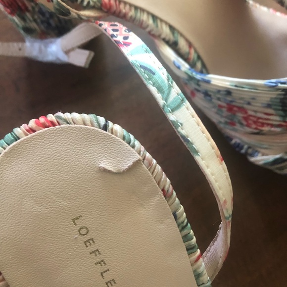 Loeffler Randall Camellia pleated bow heel with ankle strap - tan vine floral - Picture 4 of 5